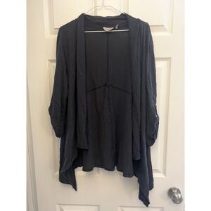 True Grit Open Front Cardigan Women's Medium Blue Flowy Lightweight‎ Sweater Y2K